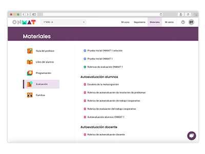 Programa ONMAT: evaluación por competencias